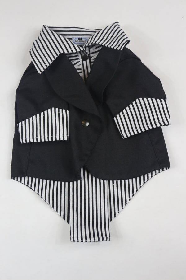 The Black Ruxedo - Black & White Striped Shirt - Ruff Stitched