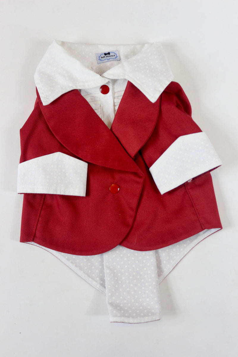 The Red Ruxedo - White Polka Dot Shirt - Ruff Stitched