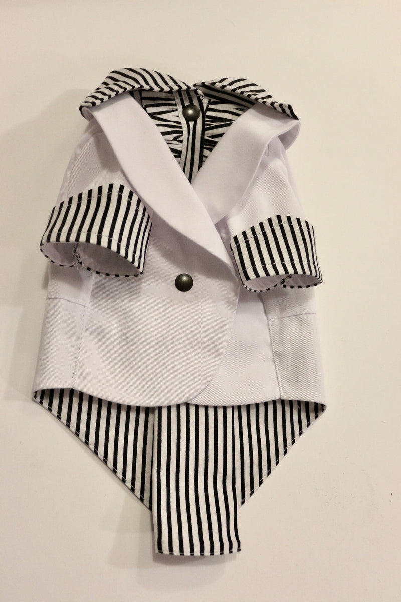 The White Ruxedo - Black & White Striped Shirt - Ruff Stitched