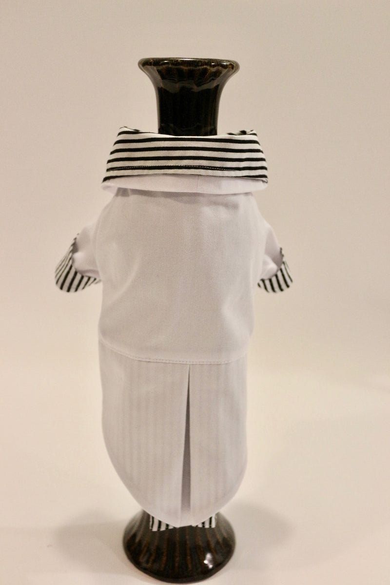 The White Ruxedo - Black & White Striped Shirt - Ruff Stitched