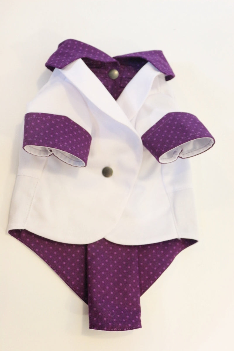 The White Ruxedo - Purple Dotted Shirt - Ruff Stitched
