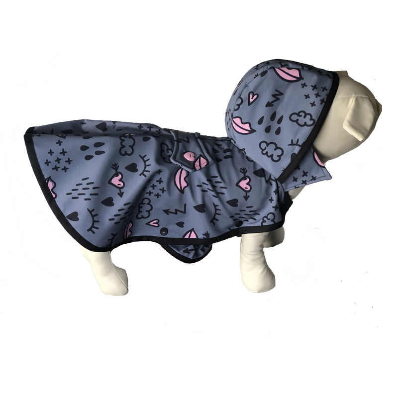 Pink Lips Raincoat - Water Resistant - Ruff Stitched