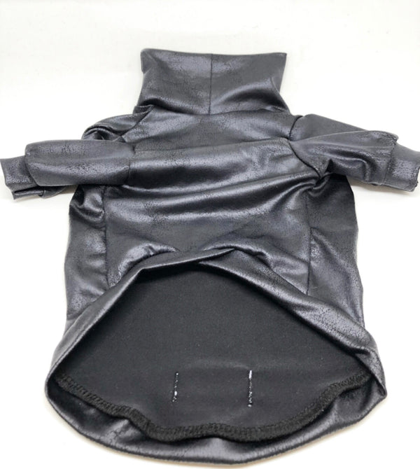 Faux Leather - Black Shirt - Ruff Stitched