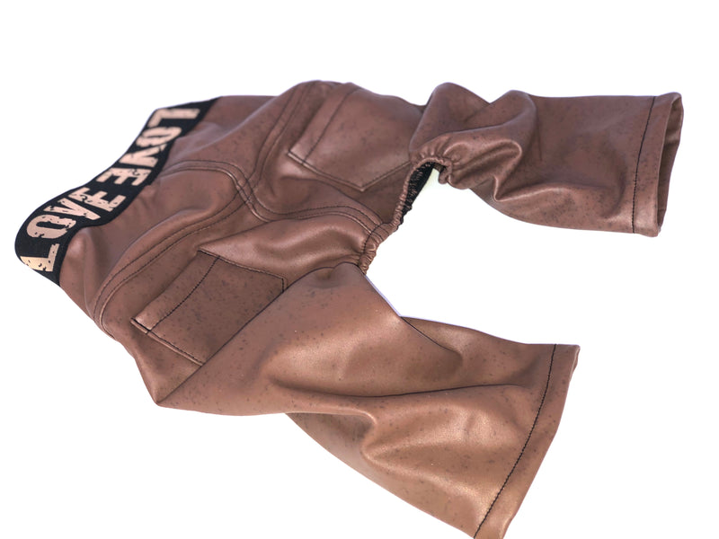Brown Faux Leather Pants - Ruff Stitched