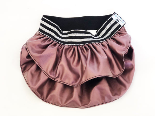 Faux Leather - Dusty Rose Skirt - Ruff Stitched